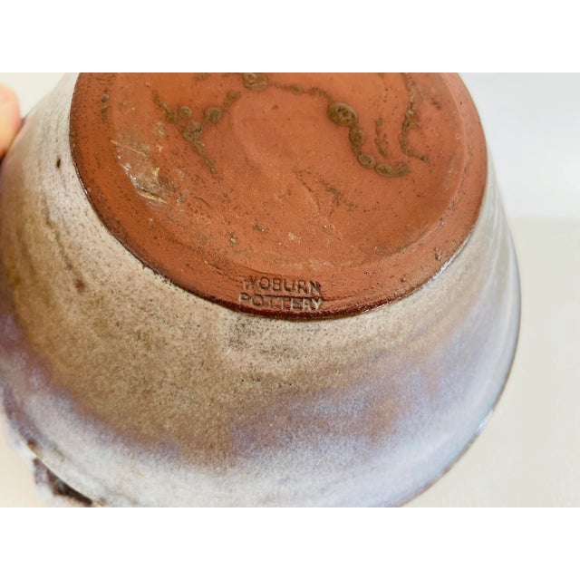 Ceramic 1970s Woburn Studio Art Pottery English Hand Crafted Handled Round Bowl For Sale - Image 7 of 8