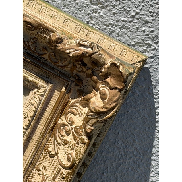 1950s Italian Original Oil Seascape Signed A. Reyes, Macy’s / Reliable Newark, Ornate Gilt Frame For Sale - Image 9 of 11