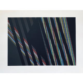 Attilio Taverna, Italian Kinetic Op Art Attilio Taverna Silkscreen Lithograph Print Light Artist, 1981 For Sale