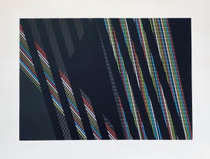 Attilio Taverna, Italian Kinetic Op Art Attilio Taverna Silkscreen Lithograph Print Light Artist, 1981