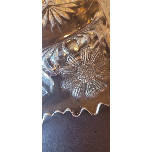 Transparent Antique Imperial Glass Eapg 474 "La Rochelle" Cosmos Clear Round Covered Butter Dish, C. 1910 For Sale - Image 8 of 11