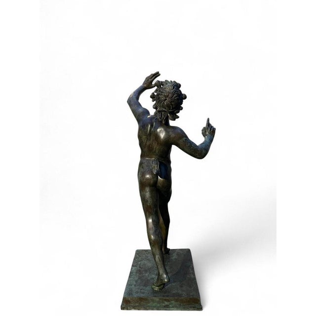 Monumental bronze faun 190 cm large bronze sculpture representing a life-size faun 190 x 60x40 cm.it has a beautiful worn...