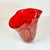 1970s Vintage Italian Venetian Blown Glass Handkerchief Red Vase, Murano Style. For Sale - Image 12 of 18