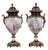 Pair of 1950s Sevres Cobalt Blue Porcelain Painted Urns W. Lids For Sale