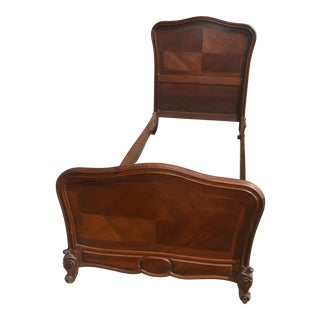 French Provencial Style Mahogany Twin Bed For Sale