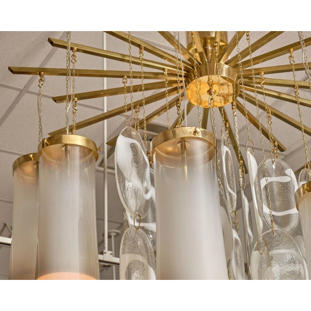 White Mazegga Murano Swirl Chandelier For Sale - Image 8 of 10
