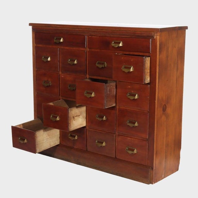 Antique Cherry 18-Drawer Apothecary Cabinet Circa 1850 For Sale - Image 16 of 16