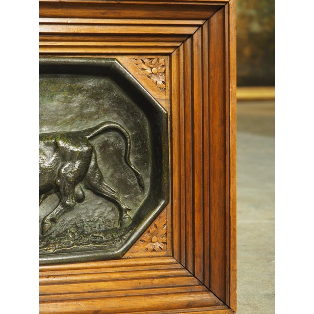 Circa 1860 French Walnut and Bronze Bull Plaques, by Christopher Fratin For Sale - Image 11 of 18