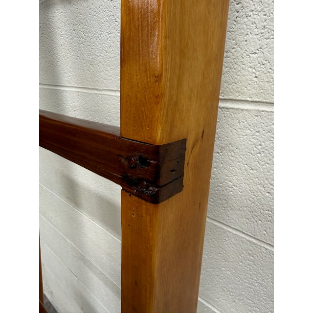 Brown Vintage 86 Inch Solid Pine Blanket Ladder For Sale - Image 8 of 10