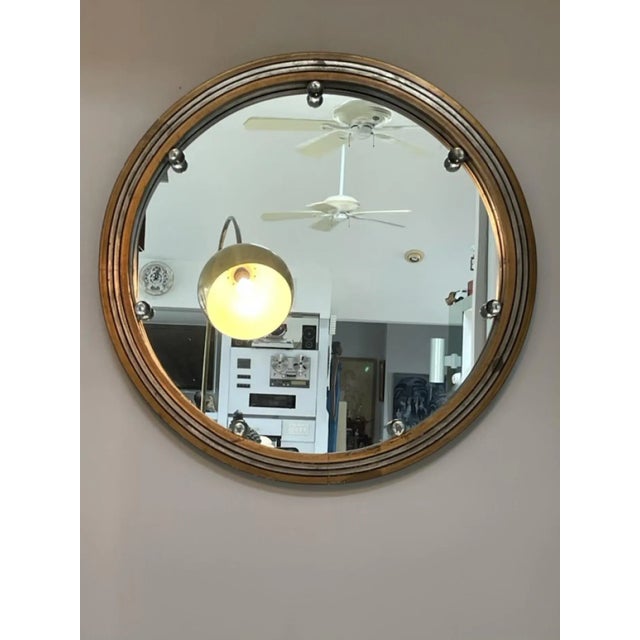 Early 20th Century Art Deco Silvered & Gold Wood Round Glass Ball