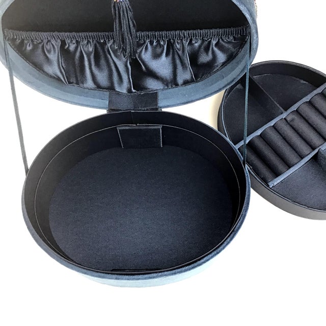 Vintage Velour & Satin Jewelry Box Chairish