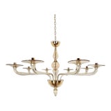 1980s Mid Century Modern Beige Murano Glass Chandelier For Sale