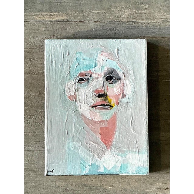 Vintage Abstract Expressionist Portrait Painting For Sale - Image 10 of 14