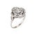 Stylish vintage diamond cluster ring crafted in 14k white gold (circa 1950s). Old European cut diamond (center) is...