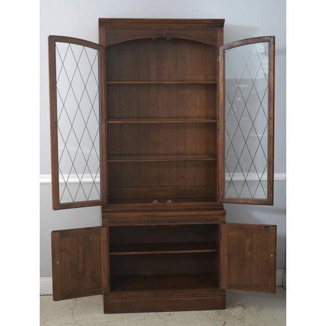Traditional Ethan Allen Maple 2 Door China Cabinet For Sale - Image 3 of 18