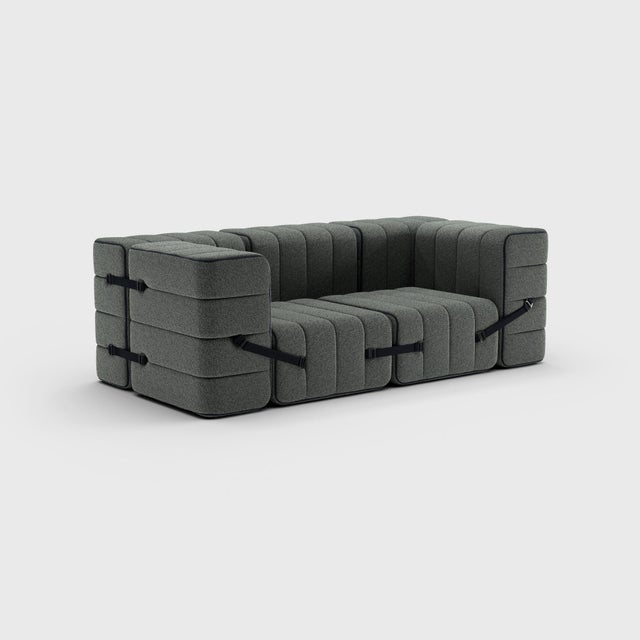 2-Seater Modular Sofa with Armrests in Sera Fabric by Ambivalenz, Set of 7 For Sale - Image 4 of 10