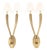 Art Deco Style Brass 2-Branch Wall Sconces, Pair For Sale