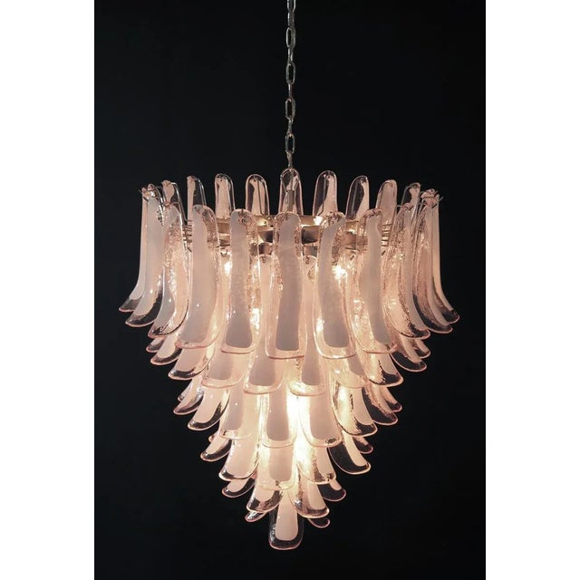 Glass Vintage Italian Murano Chandelier in the style of Mazzega, 1990 For Sale - Image 7 of 12