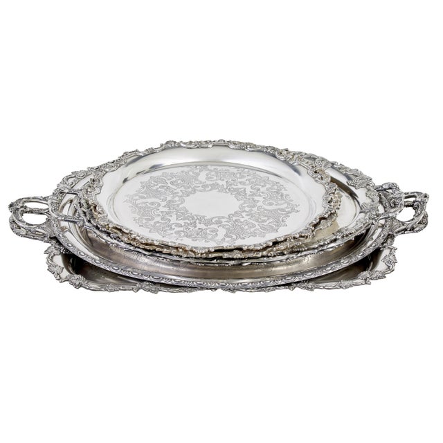 Vintage Silver Plate Trays, 1950, Set of 7 For Sale - Image 10 of 10