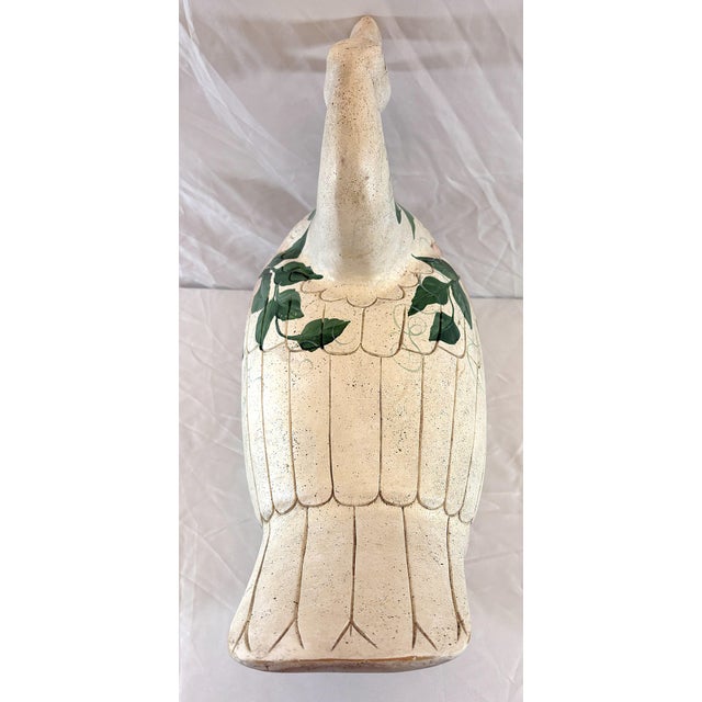 Wood Vintage Large Folk Art Hand Made and Hand Painted Wooden Goose Box For Sale - Image 7 of 18