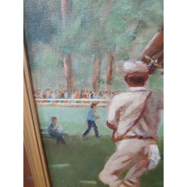 Contemporary Vintage Signed Horse Racing Scene Painting, Framed For Sale - Image 3 of 6