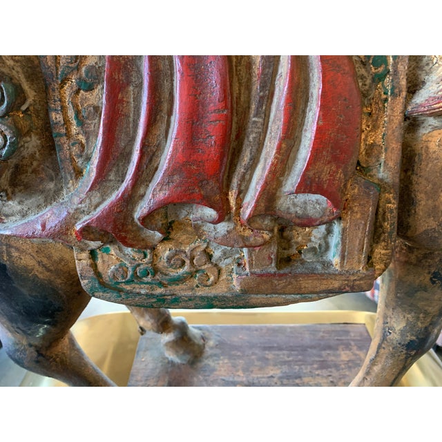 Wood Carved Polychromed Chinese Horse For Sale - Image 7 of 13