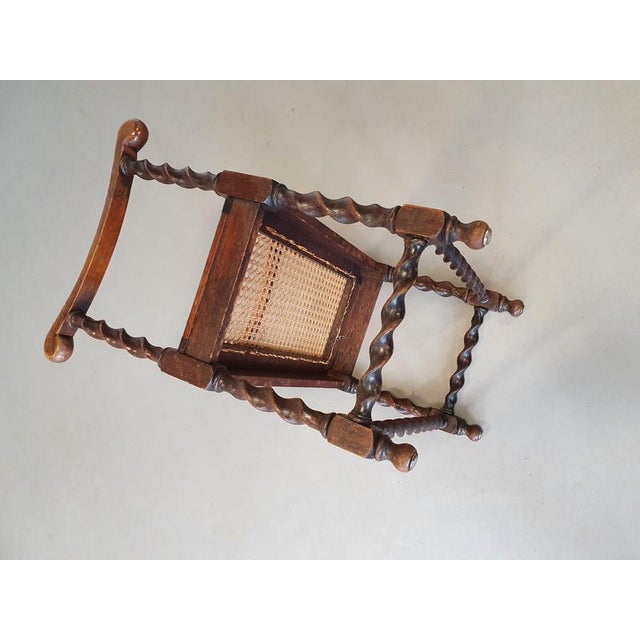 Brown Wokkel Chair with Armrests and Webbing Seat For Sale - Image 8 of 10