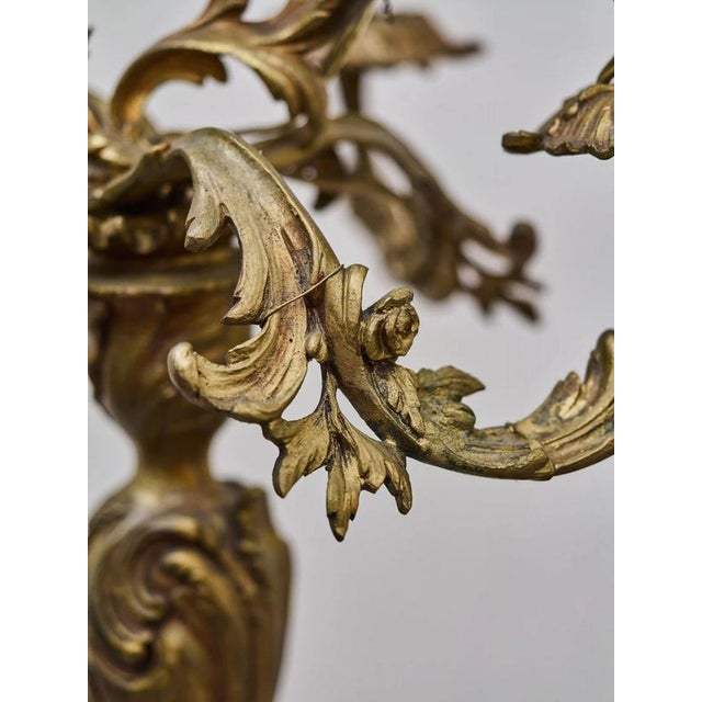Gold 19th Century Bronze Candelabra Lamps, Set of 2 For Sale - Image 8 of 16