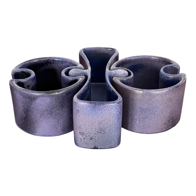 Ceramic Centerpiece by Angelo Mangiarotti for Fratelli Brambilla, Italy, 1968, Set of 3 For Sale