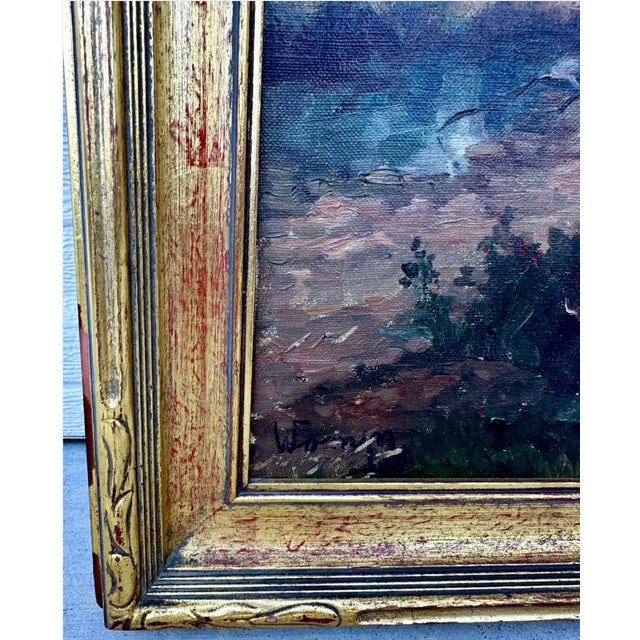 19th Century Hudson River School Style Landscape Oil Painting Attributed to Andrew W. Warren For Sale - Image 16 of 18