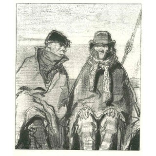 Paul Gavarni, The Conversation in the Ship, Original Lithograph, 1881 For Sale