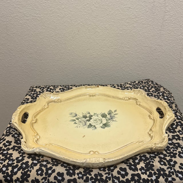 This beautiful decorative tray showcases traditional Florentine craftsmanship. Carved from lightweight wood (often birch...
