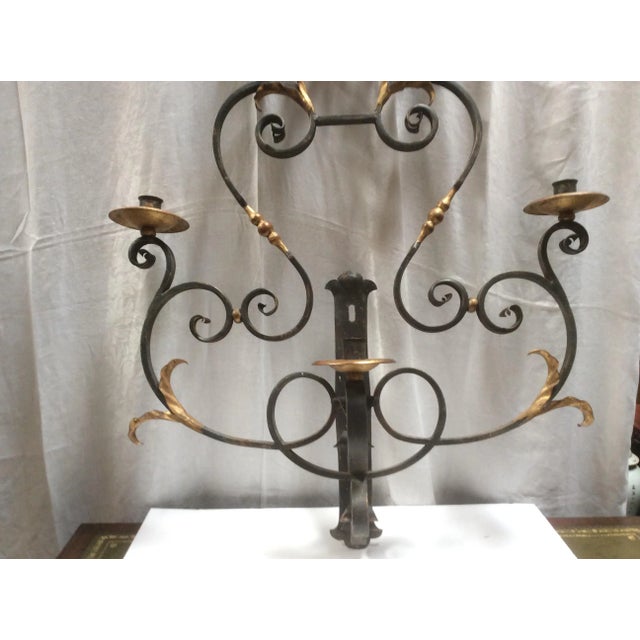Bronze Hand Wrought Iron Candle Sconce For Sale - Image 8 of 10
