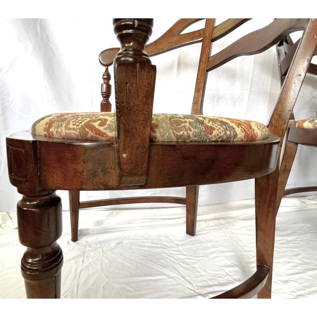 Mid 20th Century Country Ladderback Tub Chairs- a Pair For Sale - Image 11 of 13