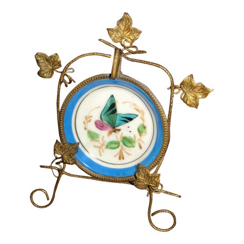 Late 19th Century French Porcelain Women Pocket Watch Holder