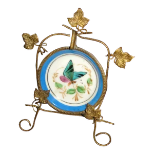 Late 19th Century French Porcelain Women Pocket Watch Holder