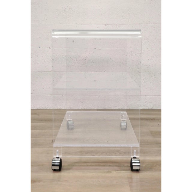 1970s Postmodern Lucite Waterfall Bar Cart Hollis Jones Style For Sale - Image 5 of 10