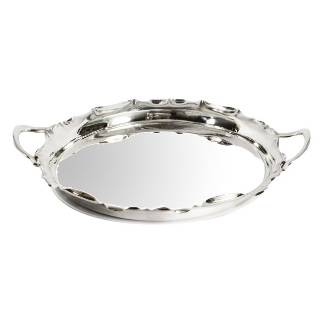 Victorian Silver Plated Tray from Walker & Hall, 1880 For Sale