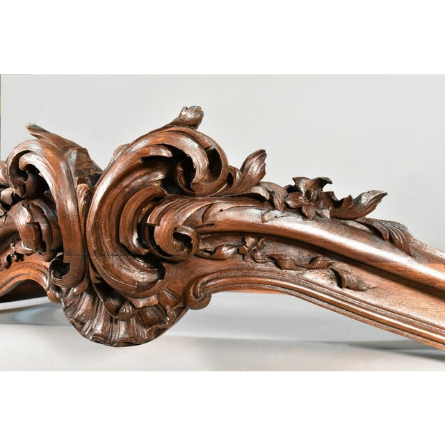 Brown Large Louis XV French Bed Canopy in Walnut For Sale - Image 8 of 17