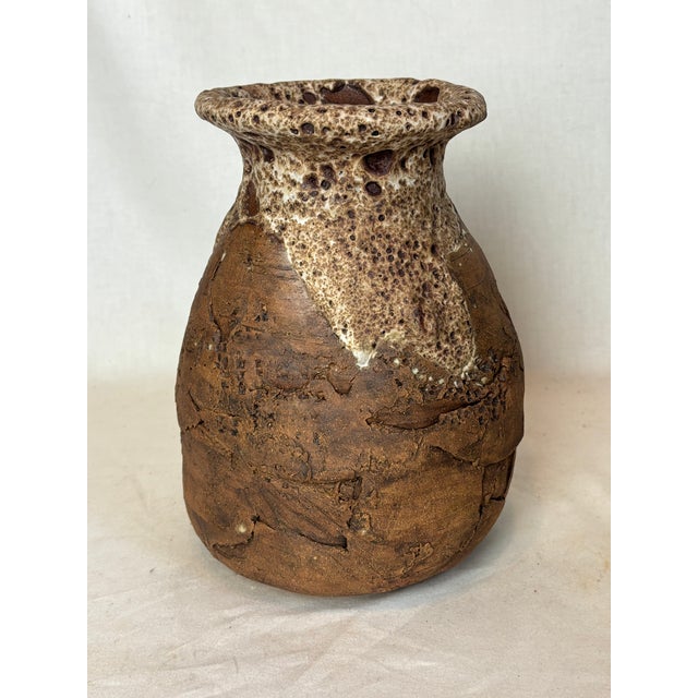 Vintage Organic Pottery Vase For Sale - Image 4 of 7