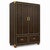 20th -C. Regency Campaign Style Leather and Brass Bar Cabinet / Armoire For Sale - Image 4 of 6
