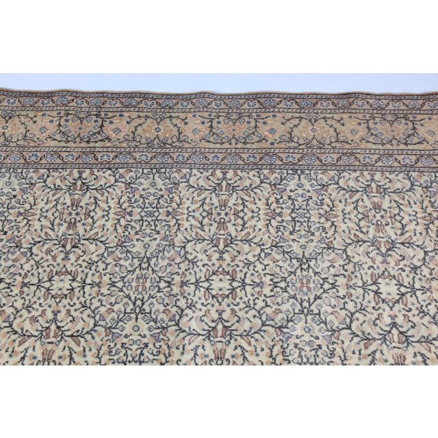 Handmade Double Knotted Turkish Floor Rug-Flower Design Rug For Sale - Image 11 of 13