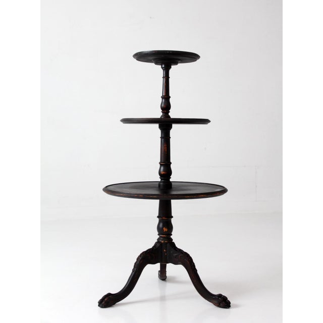 Victorian Antique Victorian Tiered Stand With Claw Feet For Sale - Image 3 of 17