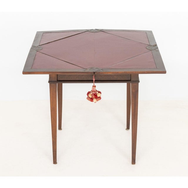 Wood Edwardian Style Folding Envelope Game Table For Sale - Image 7 of 9