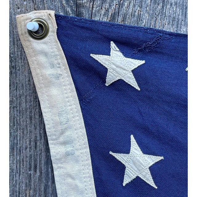 1930s Authentic 1930s American Flag 48 Stars All Cotton Sewn Stars For Sale - Image 5 of 5