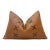 Luxury Camel Leather Lace Throw Pillow 16x24 | Handmade Designer Lumbar Cushion With Cross-Laced Detail For Sale