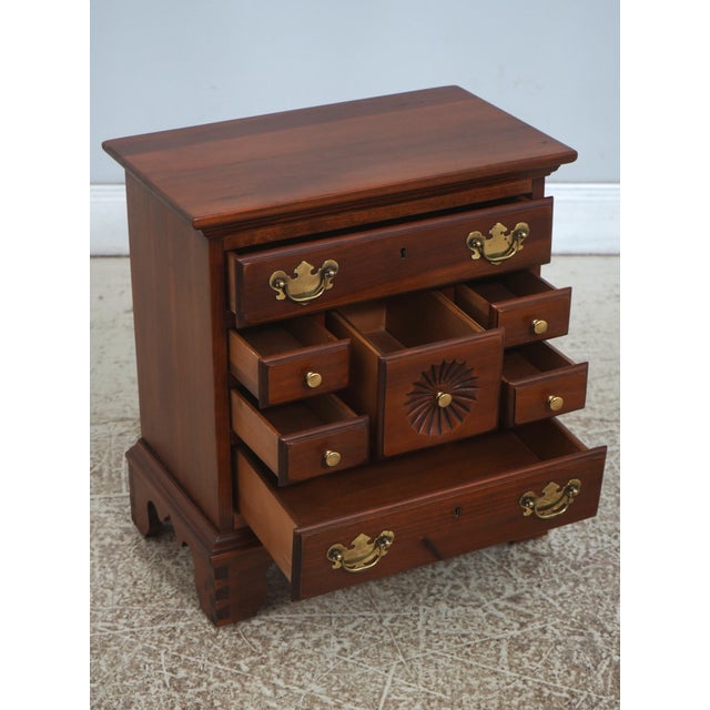 Traditional Vintage Country Pine 7 Drawer Chest Nightstand For Sale - Image 3 of 16