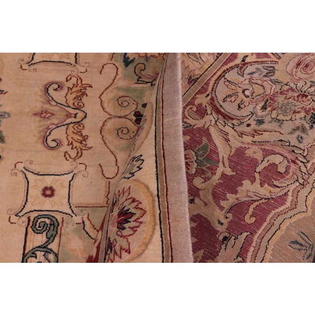 Textile Shabby Chic Pak-Persian Green/Lt.red Wool Rug - 8'0'' X 10'3'' For Sale - Image 7 of 9