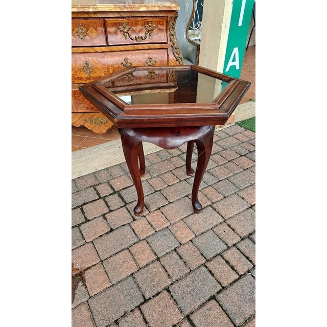 Glass Antique English Hexagonal Coffee Table, 1890s For Sale - Image 7 of 7