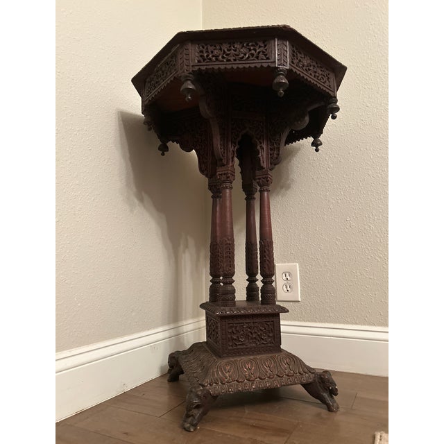 Asian Antique Asian Lamp table For Sale - Image 3 of 6